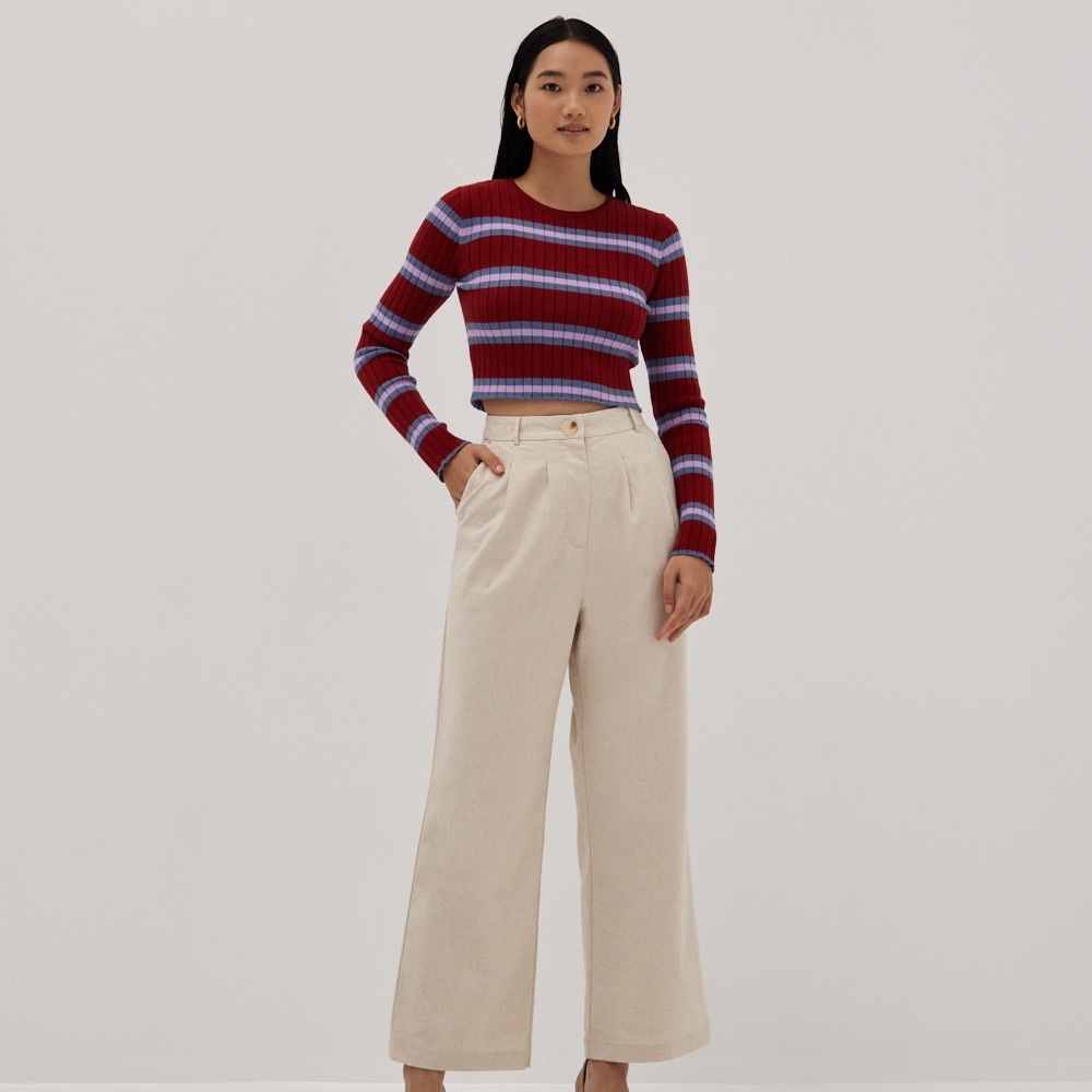 Love Bonito Ebony Ribbed Knit Sweater